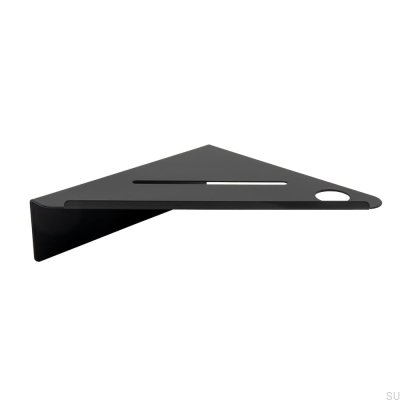 Base corner bathroom shelf, Matte Black Steel