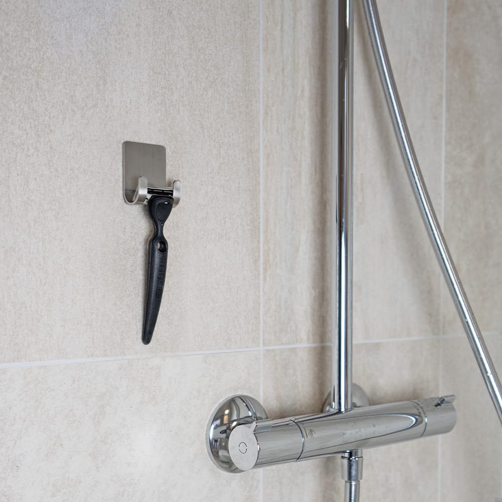 Uchwyt na maszynkę do golenia Base Stalowy Szczotkowany