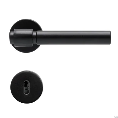 Helix 200 Plain Metal Door Handle, Black