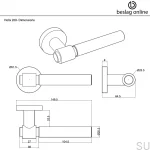 752015-41E Klamka do drzwi Helix 200 Plain Metalowa Czarna
