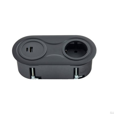 Double socket with USB Infini Matte Black