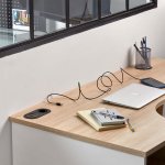 989016 Gniazdo podwójne z USB Infini Czarne Matowe