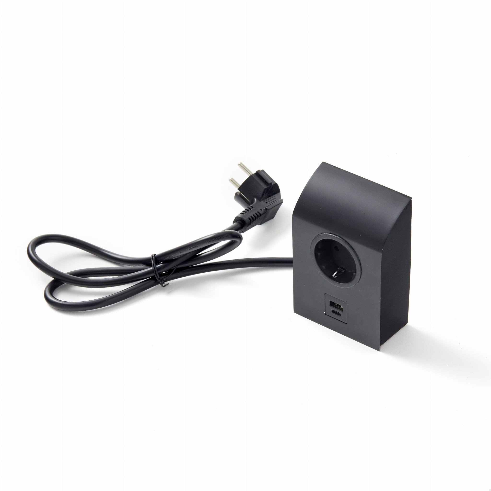 989021 Gniazdo pojedyncze z USB Mini Born Czarne Matowe