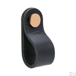 Uchwyt meblowy Loop 70 Czarna Skóra Mosiądz