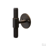 Uchwyt meblowy T-bar smoked brąz z podkładką na meblu