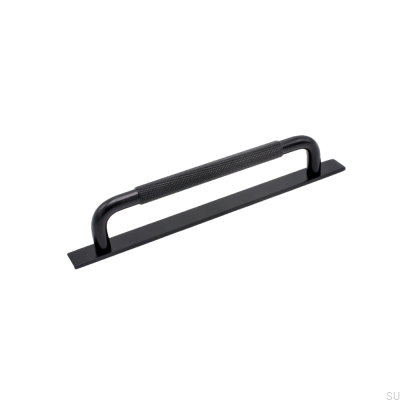 Oblong furniture handle with washer Helix 160 Aluminum Black 