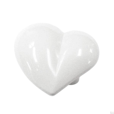 Heart white furniture knob