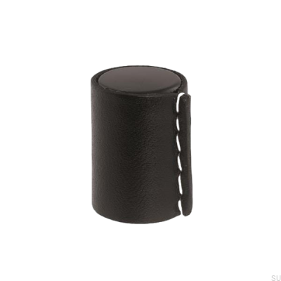 Läderknopp furniture knob Metal black and black