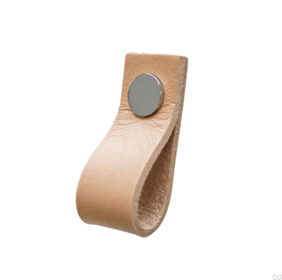 Furniture handle Loop Leather with Chrome