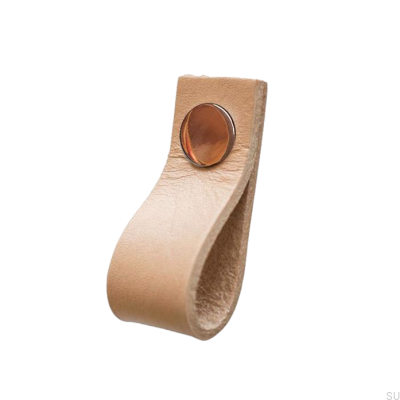 Furniture handle Loop Leather and Copper
