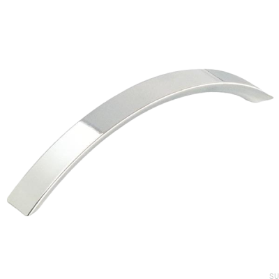 Oblong furniture handle 1029 128 Polished chrome