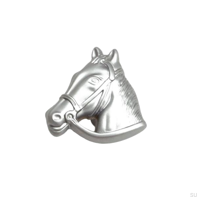 Hästhuvud furniture knob Brushed chrome