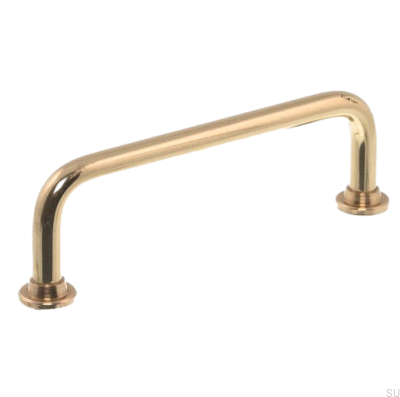 Oblong furniture handle 1353 128 Polished Brass, unvarnished