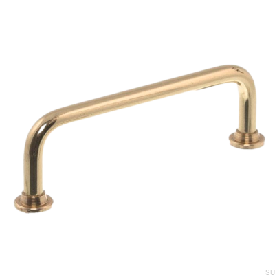 Elongated furniture handle 1353 96 Polished Brass Unpainted