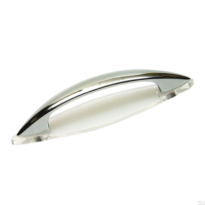 Elongated furniture handle with washer 1555 Polished chrome