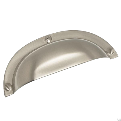 Shell furniture handle 3 158 64 Polished nickel