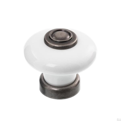 Furniture knob 3851 Porcelain with antique black