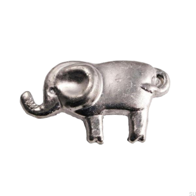 Furniture knob Elefant Elephant Polished nickel