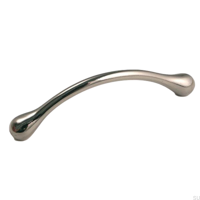 Elongated furniture handle 4446 128 Polished black nickel