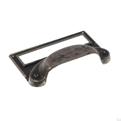 Shell furniture handle with label Antique Black