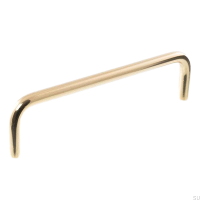 Elongated furniture handle 7353 128 Polished brass