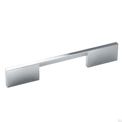 Elongated furniture handle 7571 192 Polished chrome