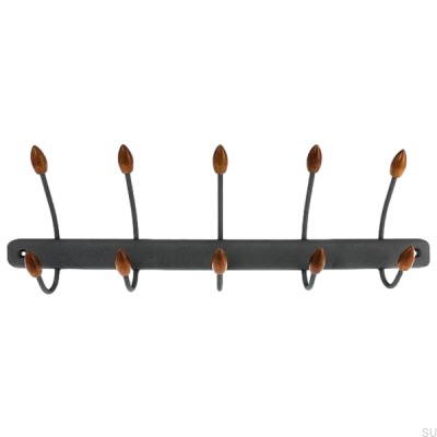 Wall hanger 80044 Gray with wooden endings