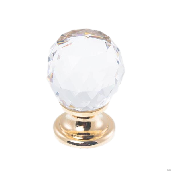 Zdjecie galki krysztalowej na zlotej stopie