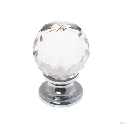 Furniture knob 9992 Swarovski crystal with silver base