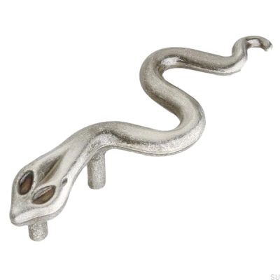 Oblong furniture handle Orm Snake Antique black