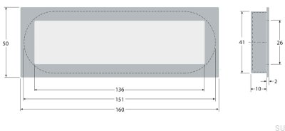 Recessed furniture handle 512 160 Silver Brushed
