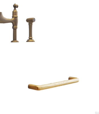 Shuffle 160 Metal Brushed Gold Elongated Furniture Handle