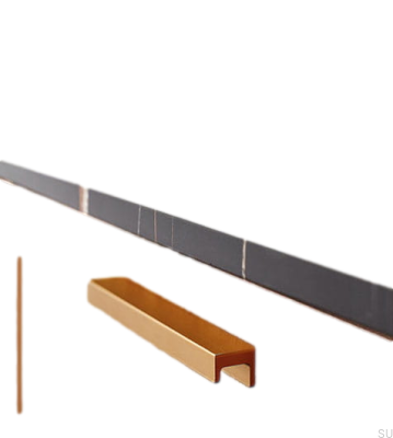 Station 160 elongated furniture handle, brushed gold aluminum