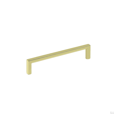 Elongated furniture handle Soft 128 Gold Polished
