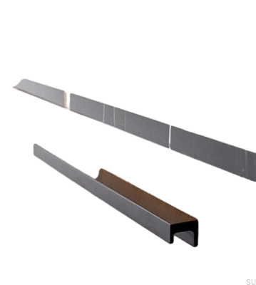 Station 320 elongated furniture handle Aluminum Black Matt Brushed