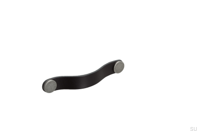 Furniture handle Flexa 128, black leather with tin