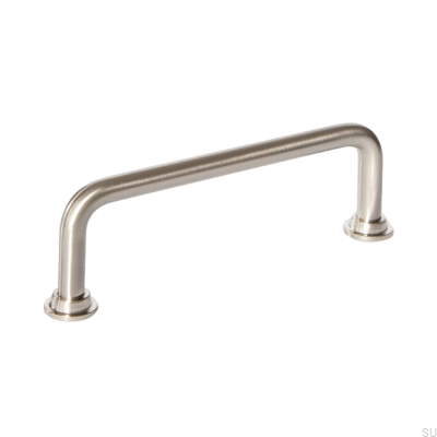 Elongated furniture handle 1353 96 Care Steel Silver Lacquered