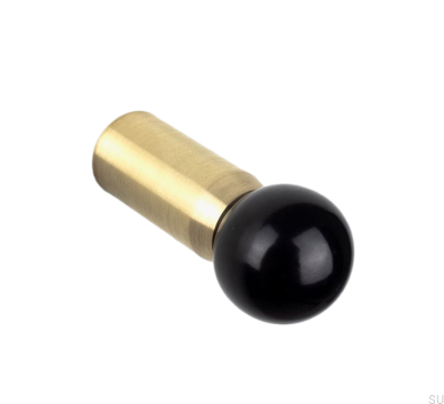 Circe Brass Brushed Furniture Knob with Black