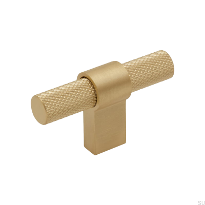 Furniture knob T-Bar Helix Brushed Gold