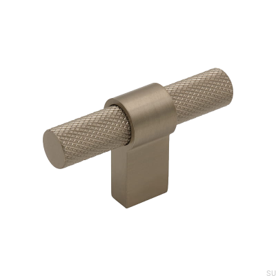 Furniture knob T-Bar Helix Silver Metal Brushed (Inox Look)