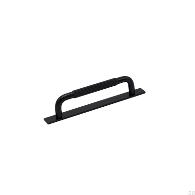 Longitudinal furniture handle with washer Helix Stripe 128 Aluminum Black