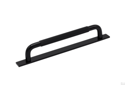 Longitudinal furniture handle with washer Helix Stripe 160 Aluminum Black