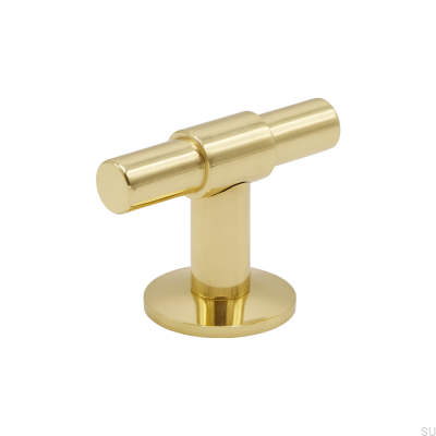 Furniture knob T-Bar Uniform Polished Brass