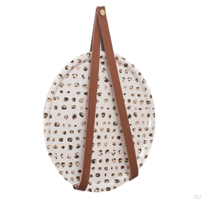Wall hanger 0150L Leather Brown with Gold