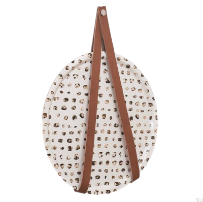Wall hanger 0150L Leather Brown with Silver