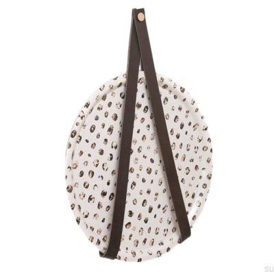 Wall hanger 0150L Leather Dark Brown with Gold