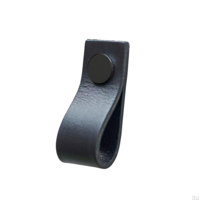 Furniture handle Loop Leather Black with Black