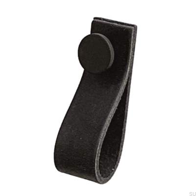 Furniture handle Loop 80 Leather Black with Black