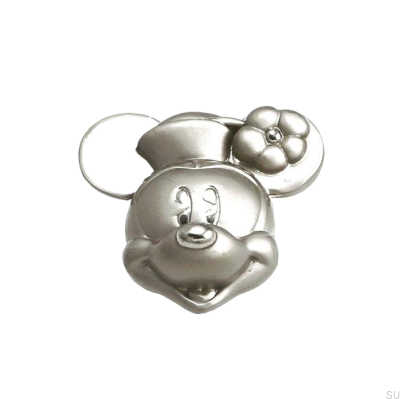 Furniture knob Minnie Mouse Head Brushed Nickel