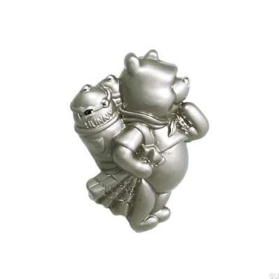 Furniture knob Winnie the Pooh 50x35 Brushed nickel